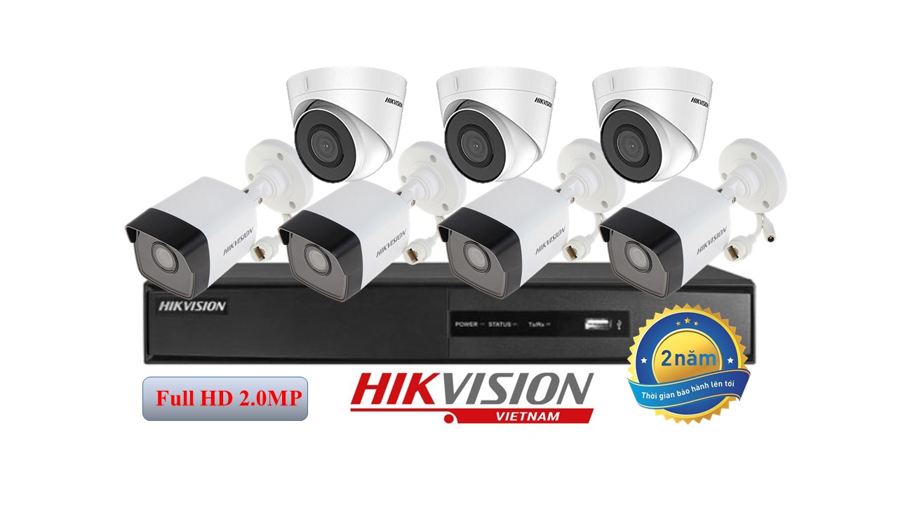 Trọn bộ 7 camera IP hồng ngoại