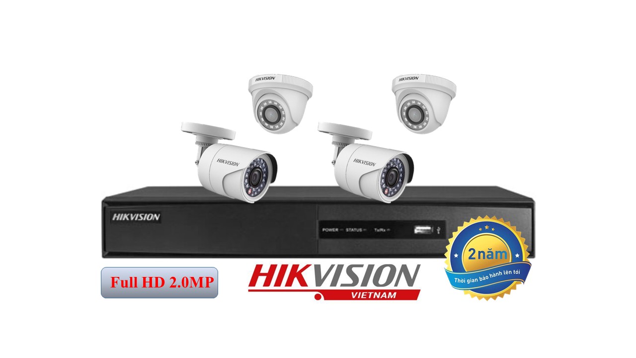 Trọn bộ 4 camera TVI hồng ngoại