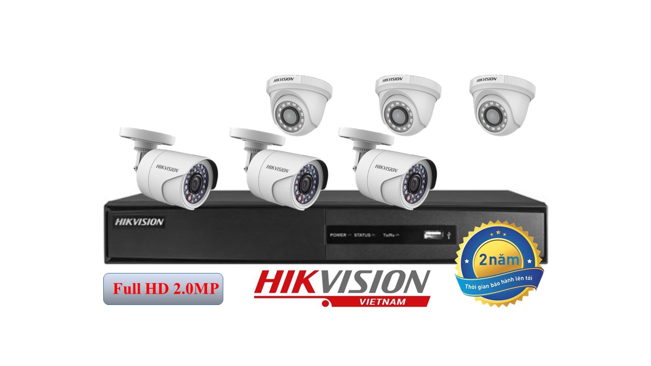 Trọn bộ 6 camera TVI hồng ngoại