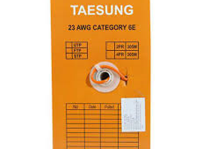 Cáp mạng Cat 6e UTP, đồng dầu - Taesung 305m/cuộn, vỏ màu cam